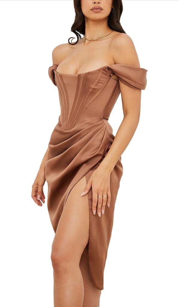VESTIDO CAQUI CORTO VARILLA